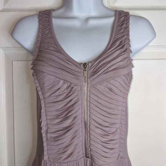 Kensie Purple Lavender Ruched Shirred Bodice Front Zipper Dress XS - Picture 6 of 15